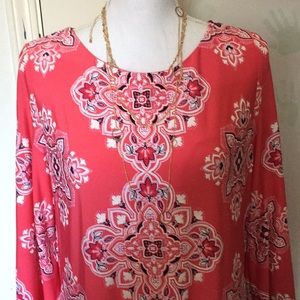 Sandra Darren Paisley Shift Dress Sz L NWOT